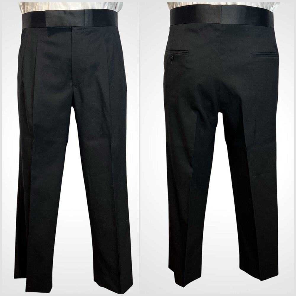 Vintage Cricketeer Tuxedo 38-40R 35x28 Solid Black 1 Button Wool Tux - Picture 7 of 16